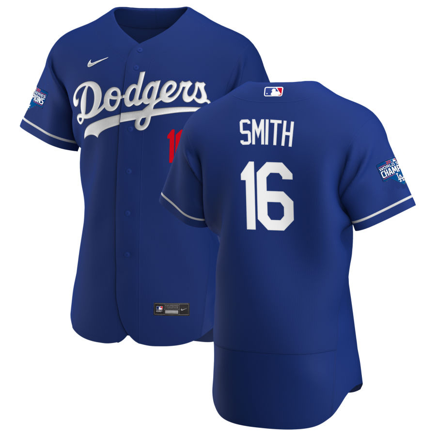 Los Angeles Dodgers #16 Will Smith Men Nike Royal Alternate 2020 World Series Champions Authentic Player MLB Jersey->los angeles dodgers->MLB Jersey